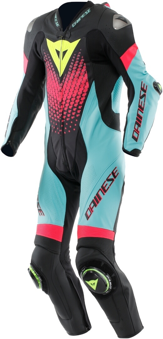 Dainese Laguna Seca 6 Мотоциклетный кожаный костюм из 1 предметов Черный/Голубой/Розовый 48 
