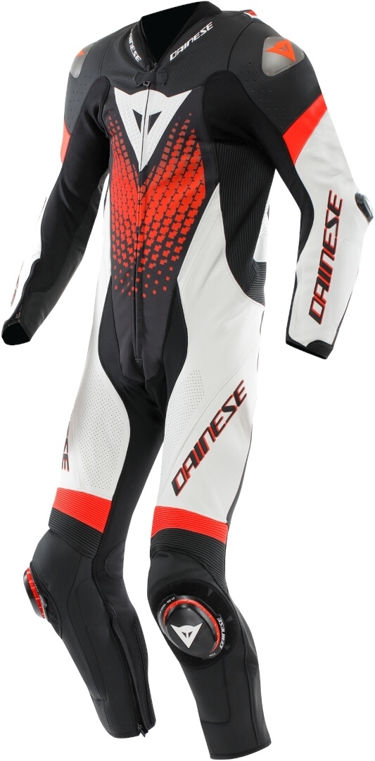 Dainese Laguna Seca 6 Мотоциклетный кожаный костюм из 1 предметов Черный/Белый/Красный 44 
