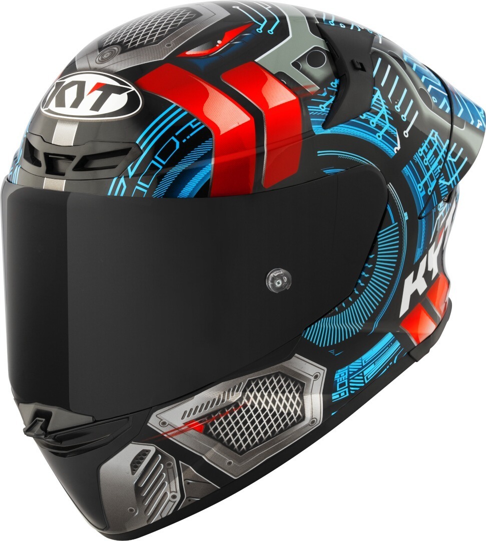 KYT TT-Revo Synchrotron Helm, rood-blauw, afmeting XS voor man
