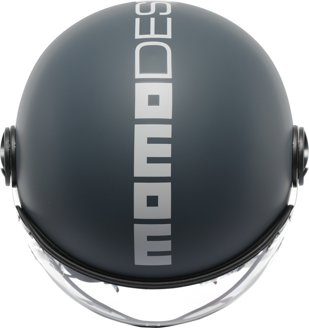 Side view of MOMO FGTR Classic Candy Jet Helmet, green-blue, Size S for Men