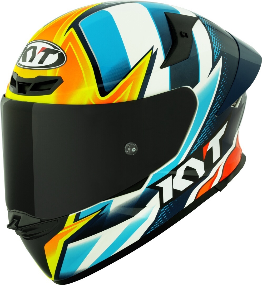 Kyt Tt-Revo Tati Replica Helmet, Blue-Orange, Size M For Men
