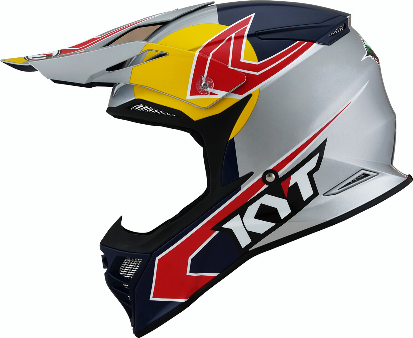 KYT Skyhawk Taddy Replica Casque de motocross, bleu-argent, taille M pour Hommes