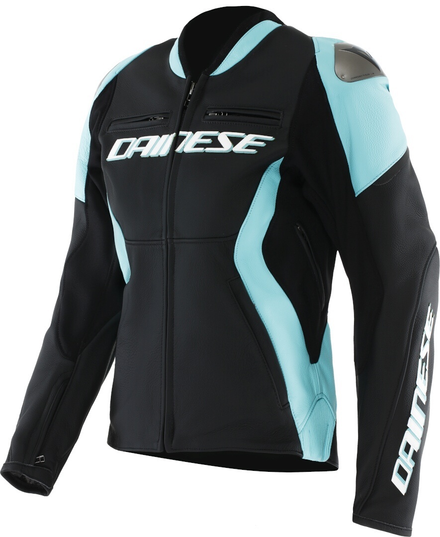 Dainese Racing 5 Женская мотоциклетная кожаная куртка Черный/Голубой 40 