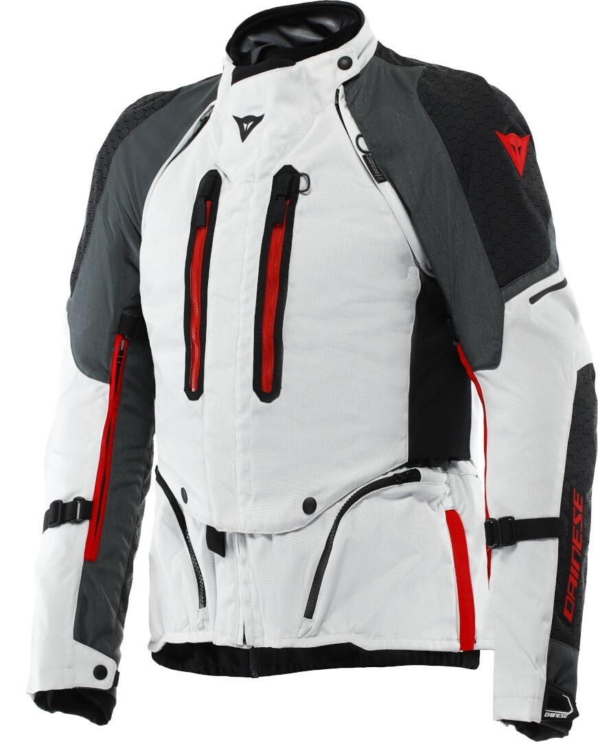 Dainese Super Adventure Absoluteshell водонепроницаемая мотоциклетная текстильная куртка Светло-серый/Черный/Красный 56 