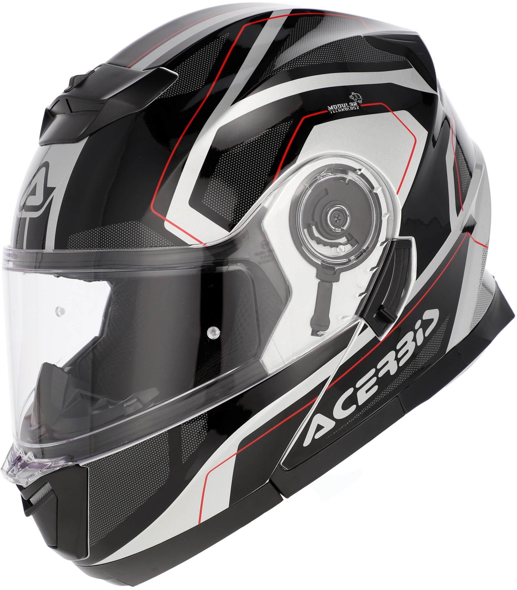 Acerbis Serel Graphic Helmet, Black-Silver, Size Xl For Men