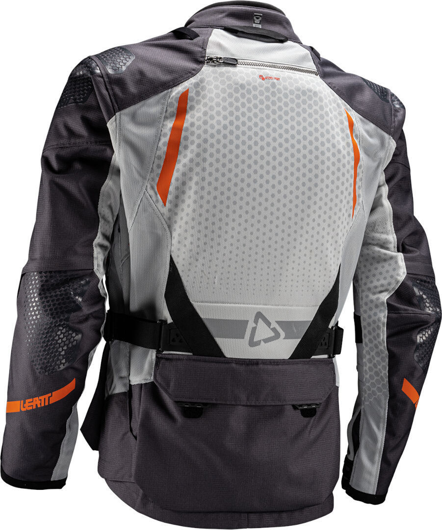 Side view of Leatt ADV Flowtour 5.5 waterproof Motorcycle Textile Jacket, grey, Size 3XL for Men