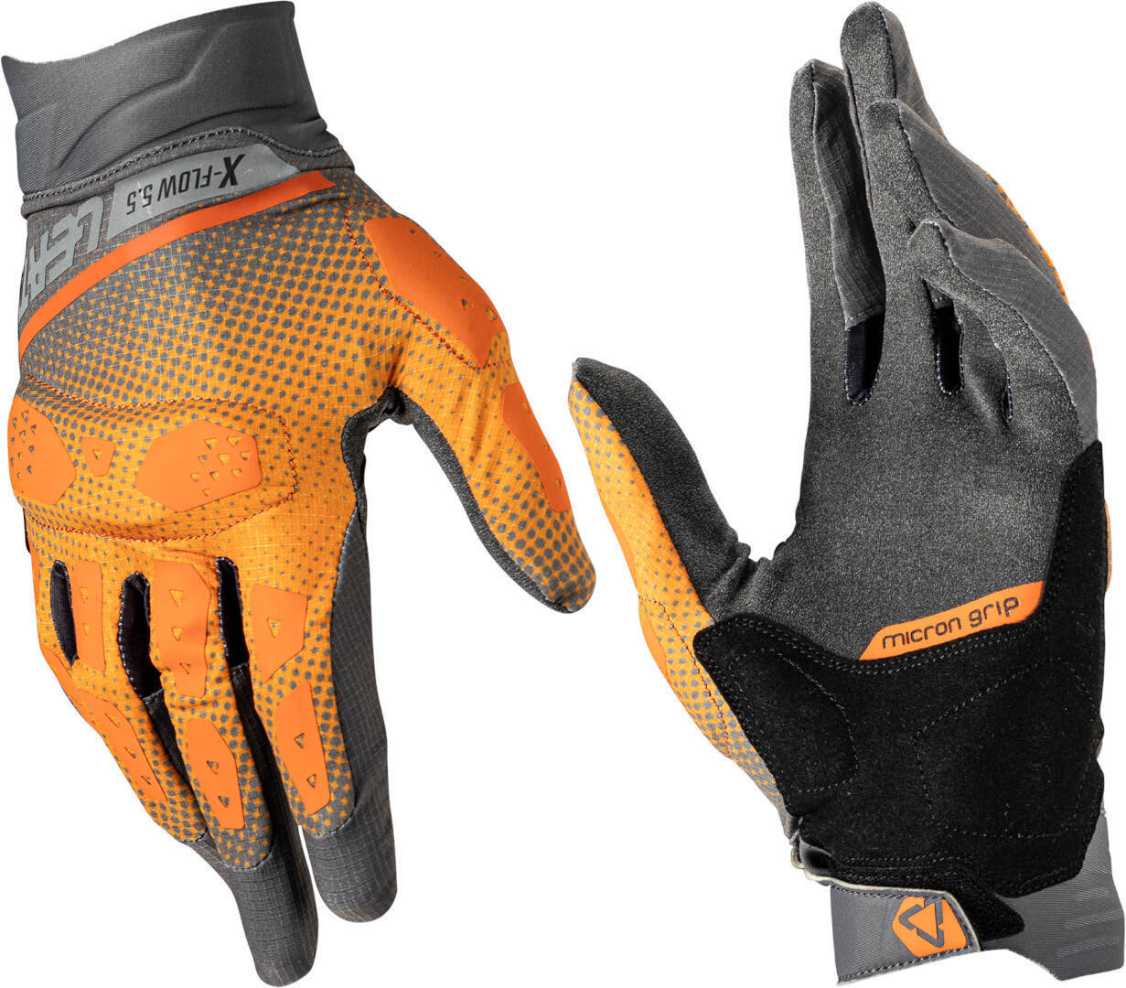 Leatt ADV X-Flow 5.5 Short Мотоциклетные перчатки Серый/Оранжевый XL 