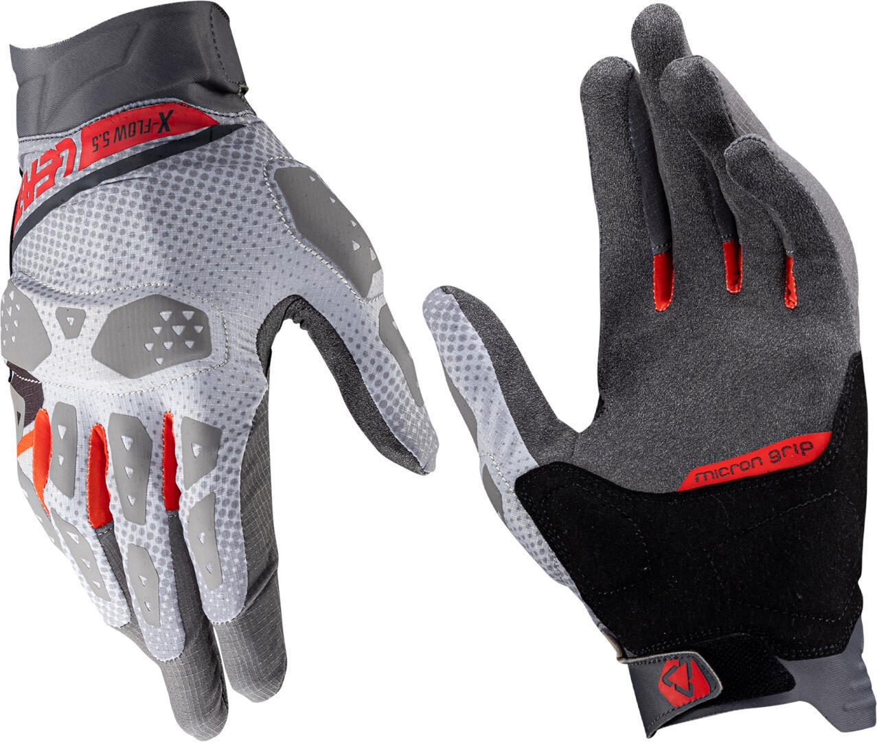 Leatt ADV X-Flow 5.5 Short Мотоциклетные перчатки Серый/Красный S 