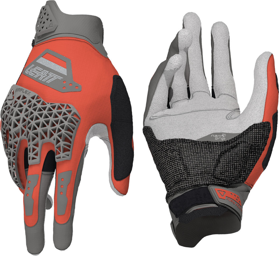 Leatt Adv Rally 5.5 Motorcycle Gloves, Grey-Red, Size 3XL For Men