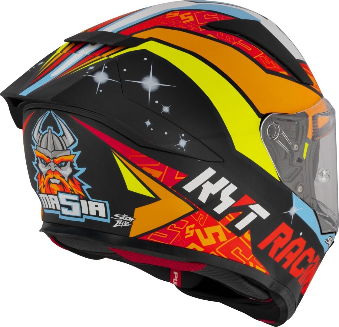 Side view of KYT R2R Max Masia 2022 Replica Helmet, multicolored, Size 2XL for Men
