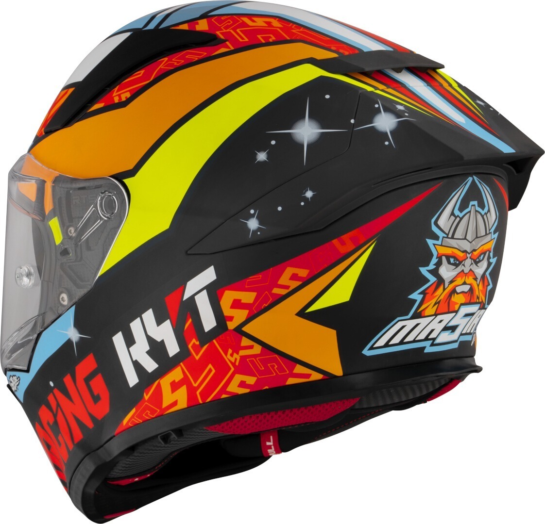 Side view of KYT R2R Max Masia 2022 Replica Helmet, multicolored, Size 2XL for Men