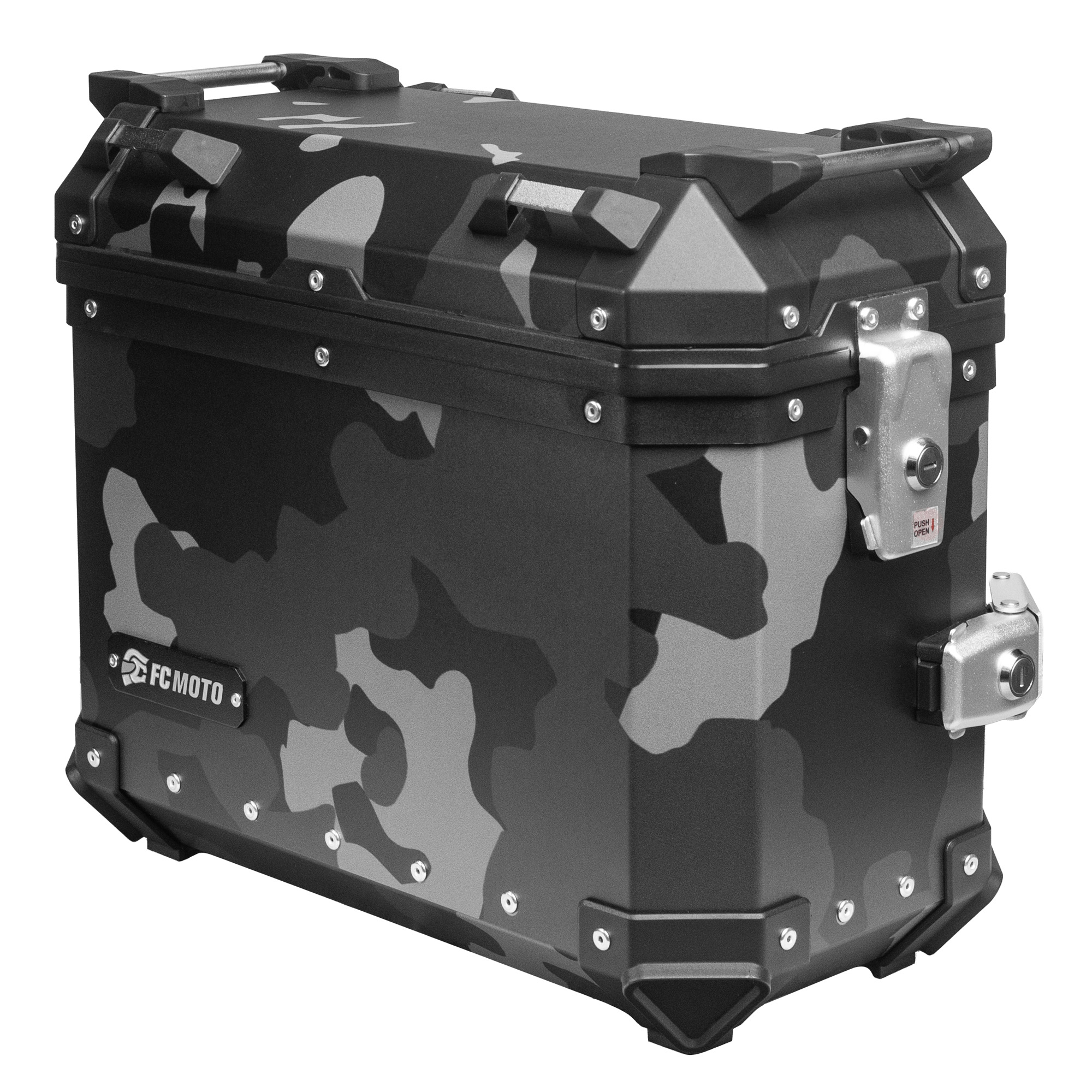Fc-Moto Unisex Black Grey Terreno Evo Camo 28 L Alu Side Case, Black-Grey, Size 28