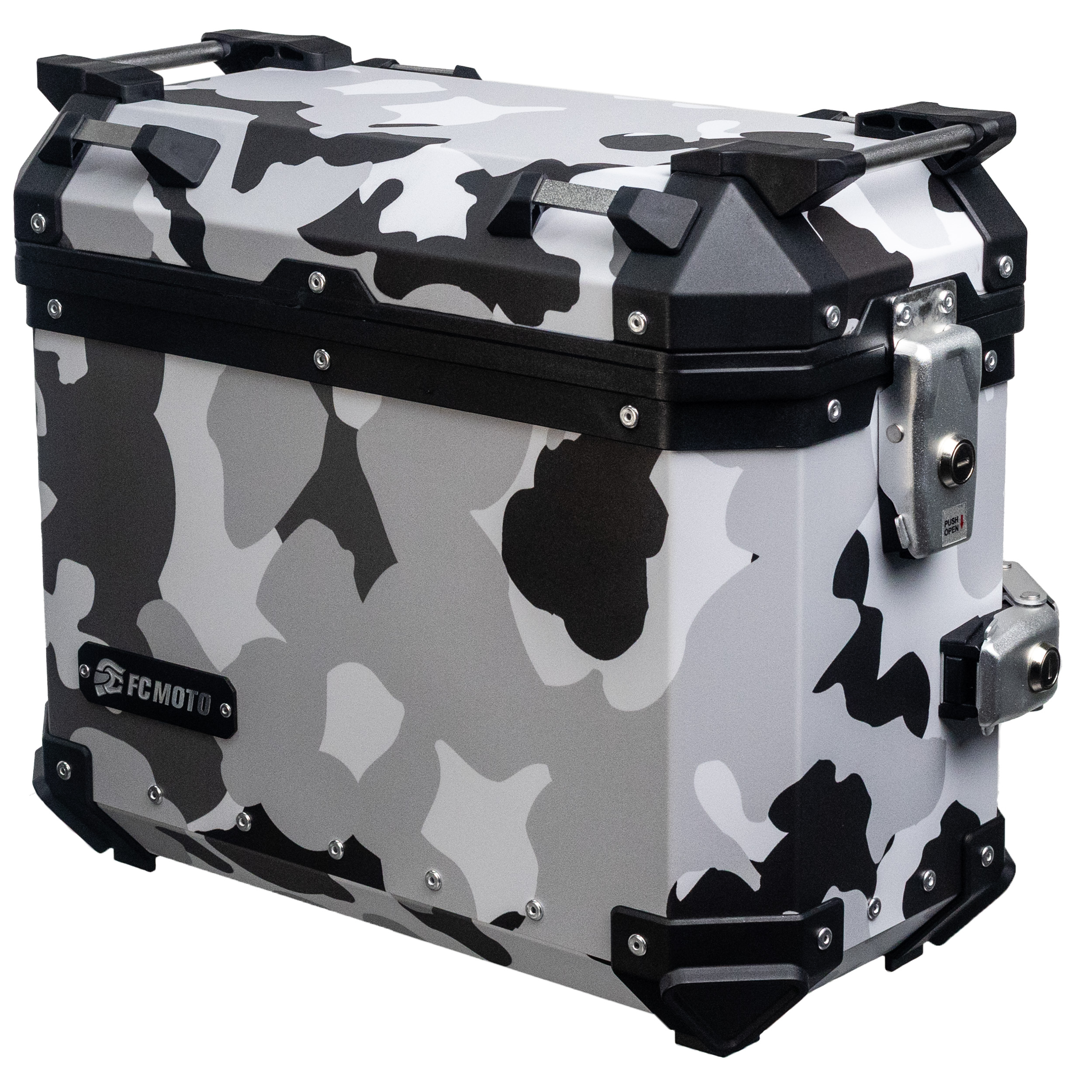 Fc-Moto Unisex Black Grey White Terreno Evo Camo 28 L Alu Side Case, Black-Grey-White, Size 28