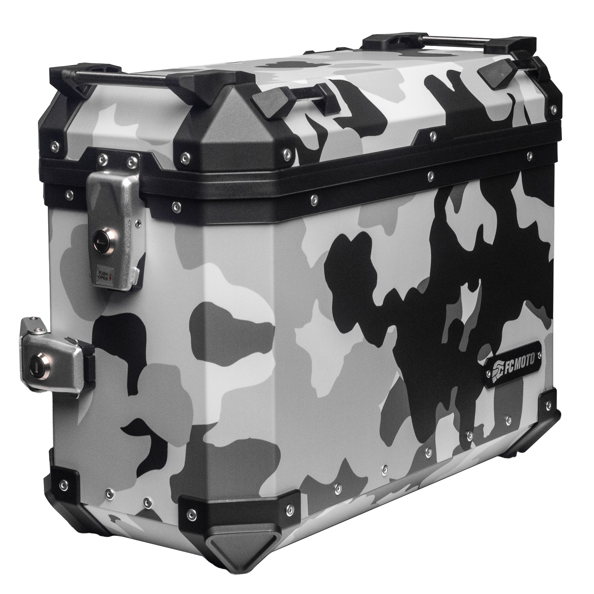 FC-Moto Terreno EVO Camo 36 L Alu Valise latérale, noir-gris-blanc