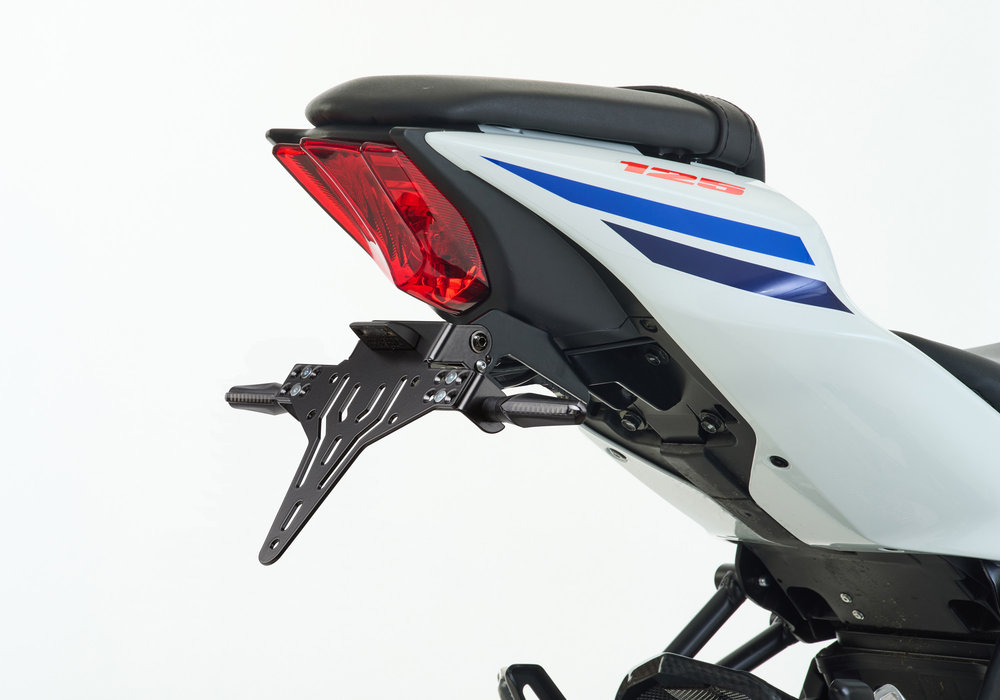 PROTECH license plate holder kit including reflector and plate light powder-coated stainless steel black