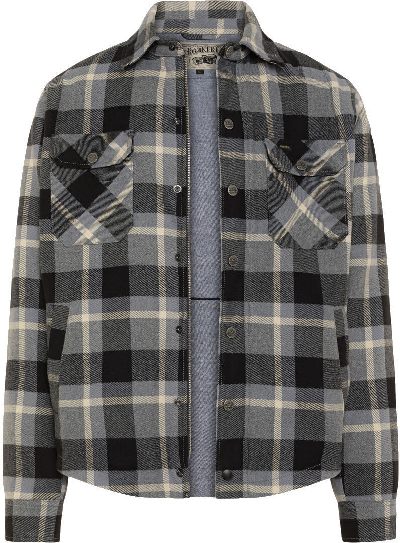 Side view of Rokker Memphis Rider Motorcycle Shirt, grey, Size 4XL for Men