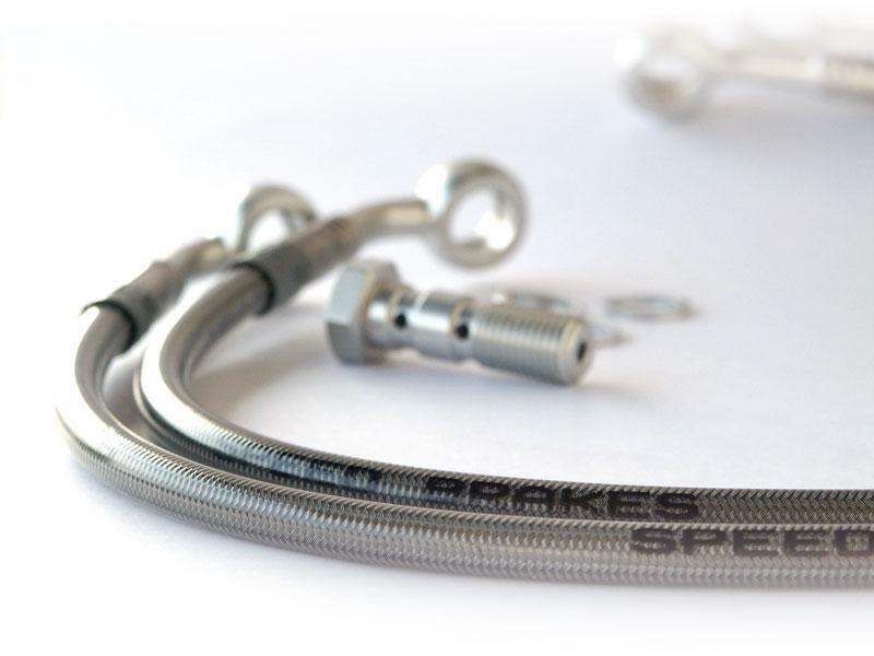 TECNIUM SPEEDBRAKES Aviation Brake Hose Stainless Steel/Silver Banjo, black