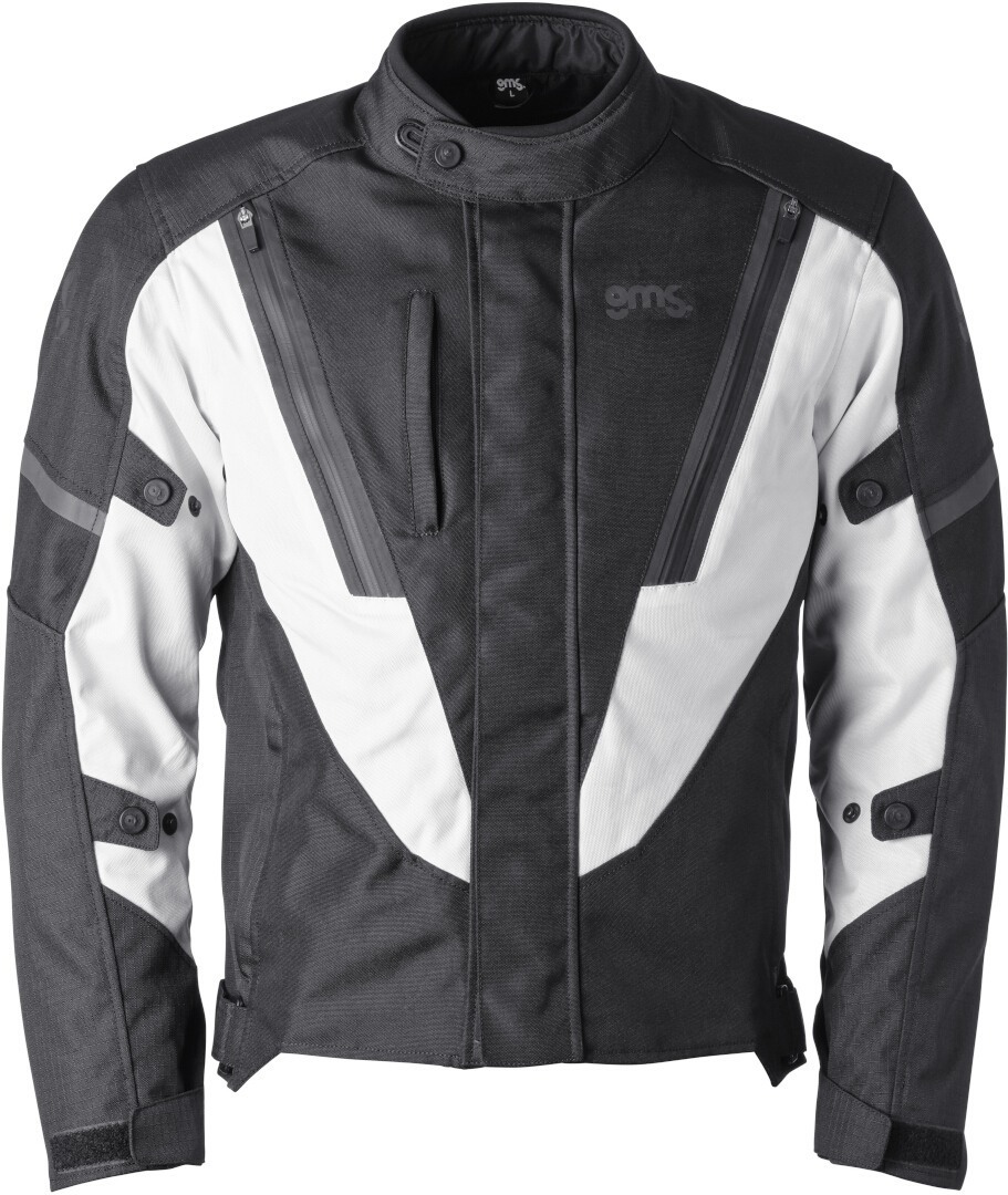 GMS Avon WP Veste textile de moto imperméable, noir-blanc, taille 5XL pour Hommes