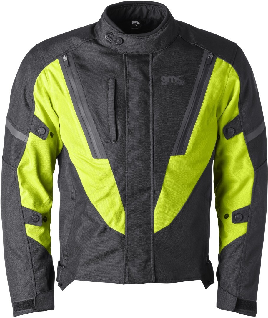 GMS Avon WP Veste textile de moto imperméable, noir-jaune, taille 5XL pour Hommes