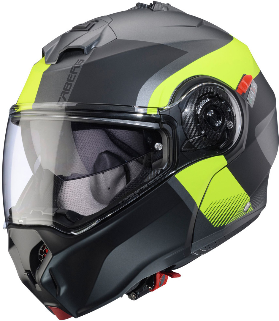 Caberg Duke Evo Indy Helmet, Grey-Yellow, Size L For Men