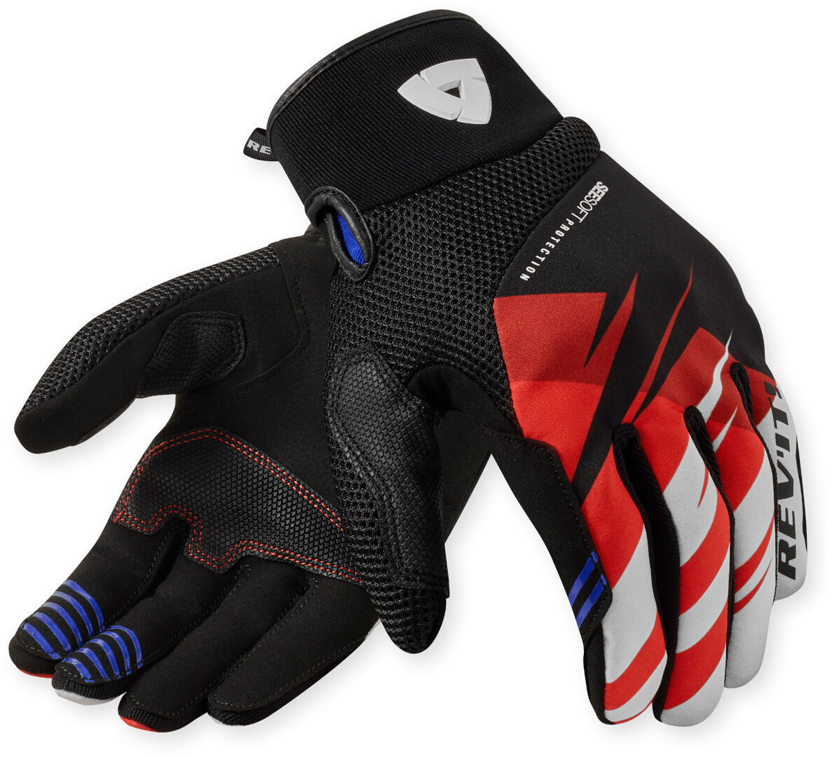 Revit Surge Motorcycle Gloves, Black-Red, Size 3XL For Men