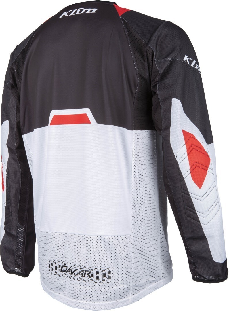 Side view of Klim Dakar 2025 Motocross Jersey, black-white-red, Size XL for Men
