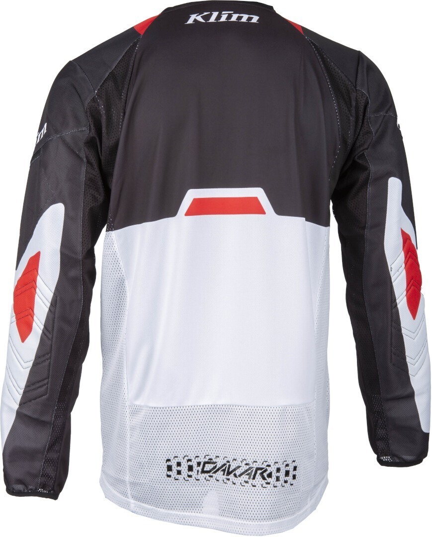 Side view of Klim Dakar 2025 Motocross Jersey, black-white-red, Size XL for Men