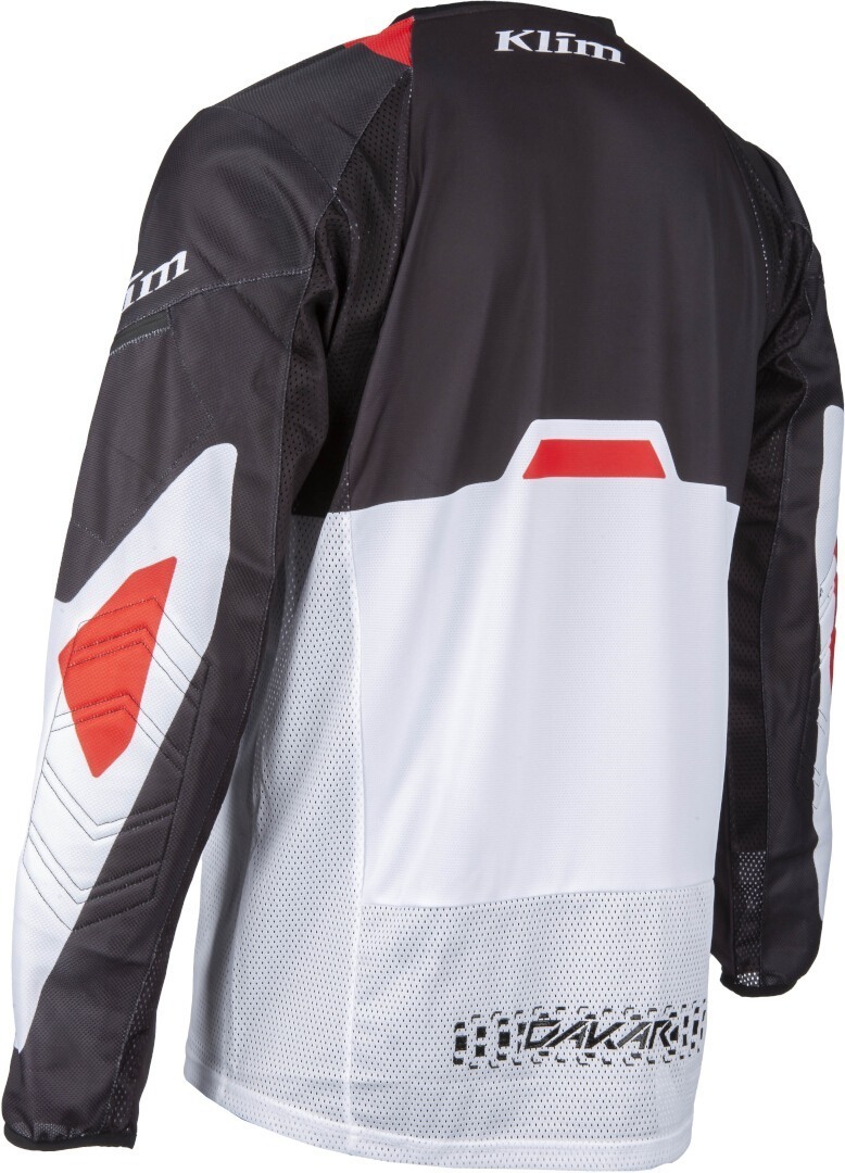 Side view of Klim Dakar 2025 Motocross Jersey, black-white-red, Size XL for Men