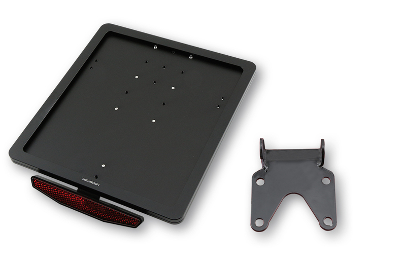HIGHSIDER pro License Plate Holding Plate Black Anodized CNC, With Uni Holder Type 1