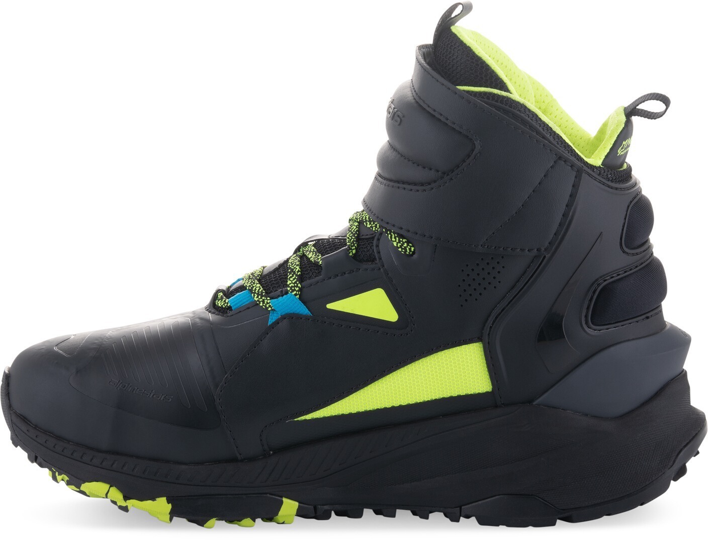 Side view of Alpinestars Speedstreet Motorcycle Shoes, black-yellow, Size 48 for Men