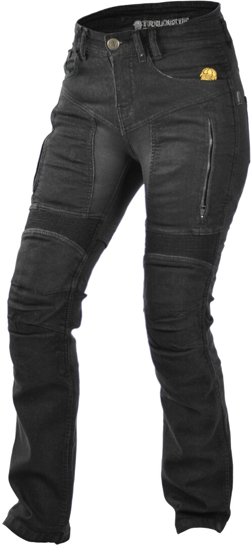 Trilobite Parado Doublelayer Ladies Motorcycle Jeans, Black, Size 30 32 For Women