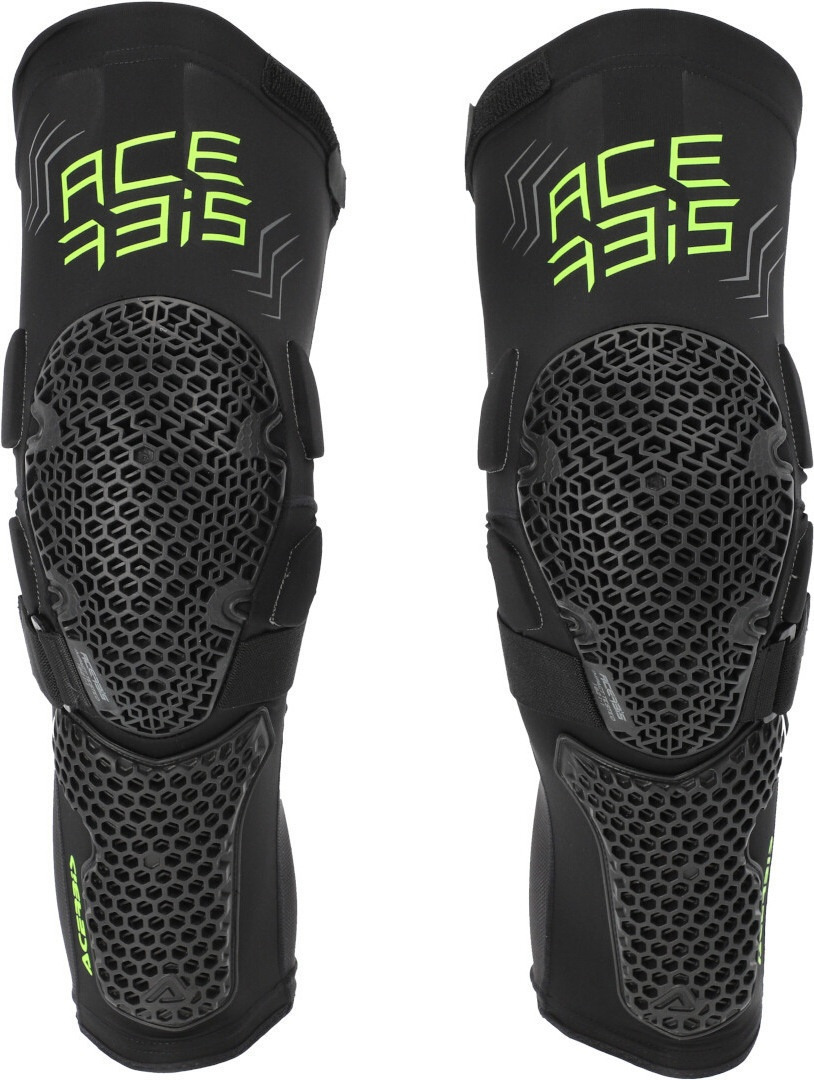 Side view of Acerbis MTB Korry Knee Protectors, black-yellow, Size S M for Men