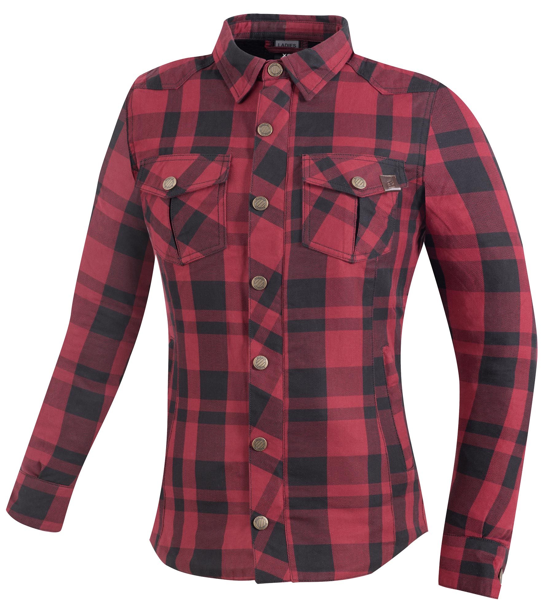 Bogotto Forgewood Ladies Motorcycle Shirt, black-red, Size 2XL for Women-image-938541407