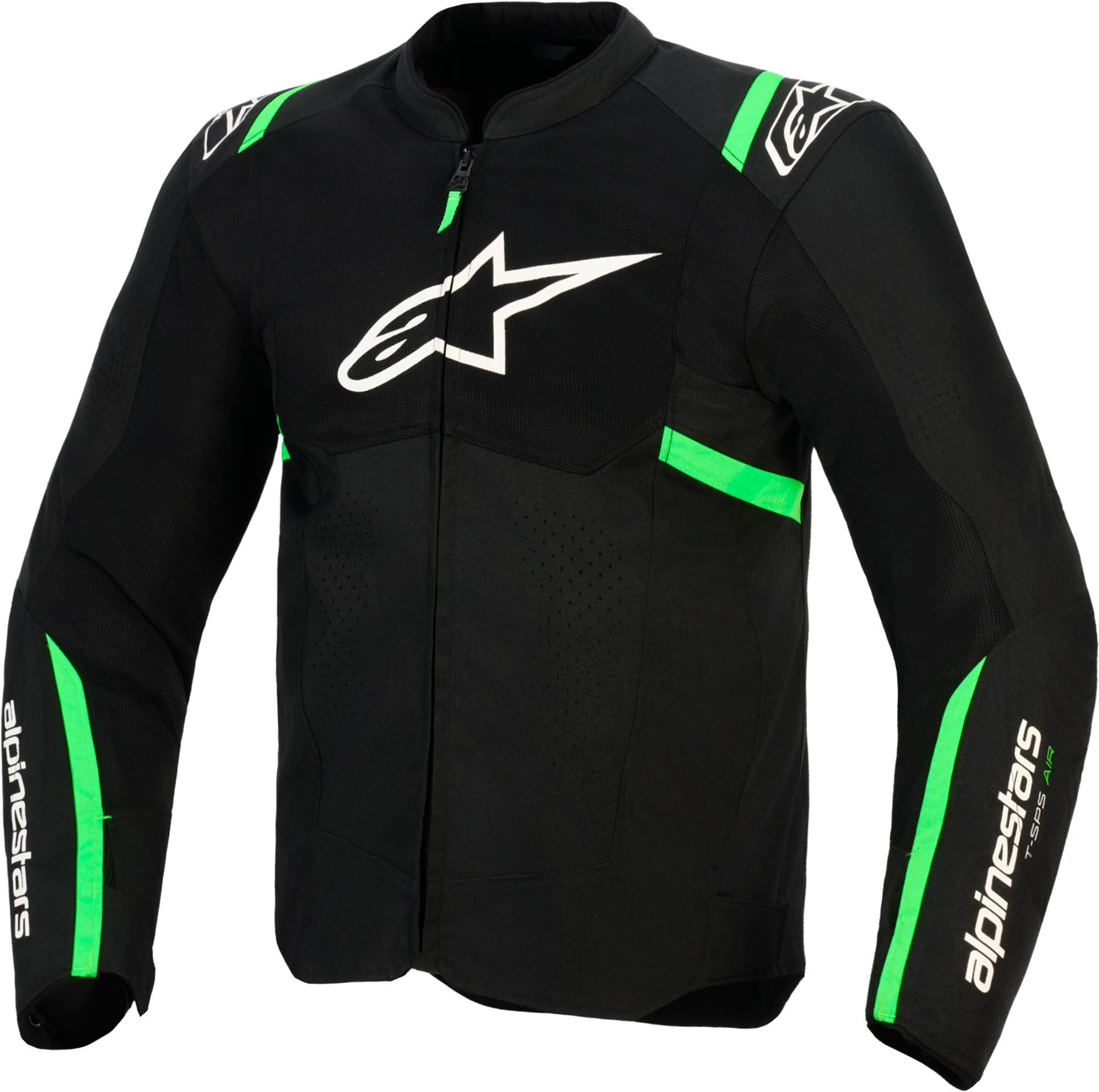 Alpinestars T-Sps Air V2 Мотоциклетная текстильная куртка чёрный/неоново-зелёный 3XL 