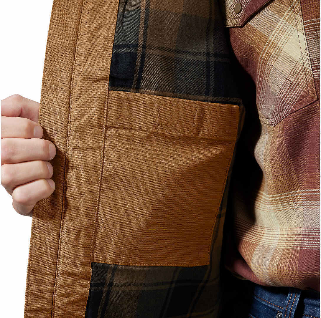 Side view of Carhartt Montana Relaxed Fit Duck Vest, brown, Size M for Men