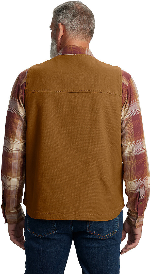 Side view of Carhartt Montana Relaxed Fit Duck Vest, brown, Size M for Men