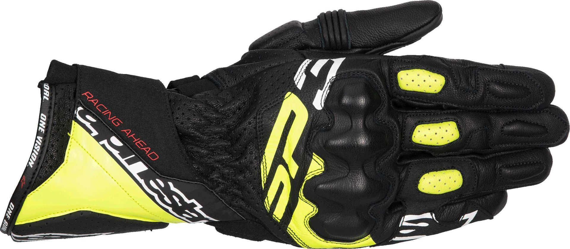 Alpinestars Sp-3 Мотоциклетные перчатки Черный/Белый/Флуоресцентный желтый 3XL 