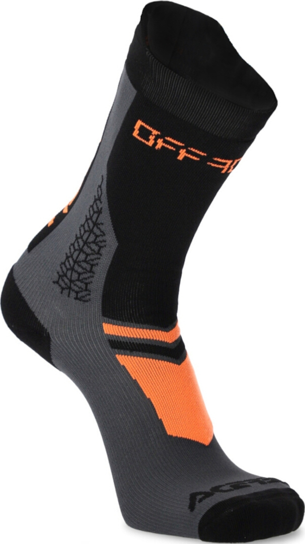 Side view of Acerbis MTB Track Cycling Socks, black-orange, Size 2XL for Men