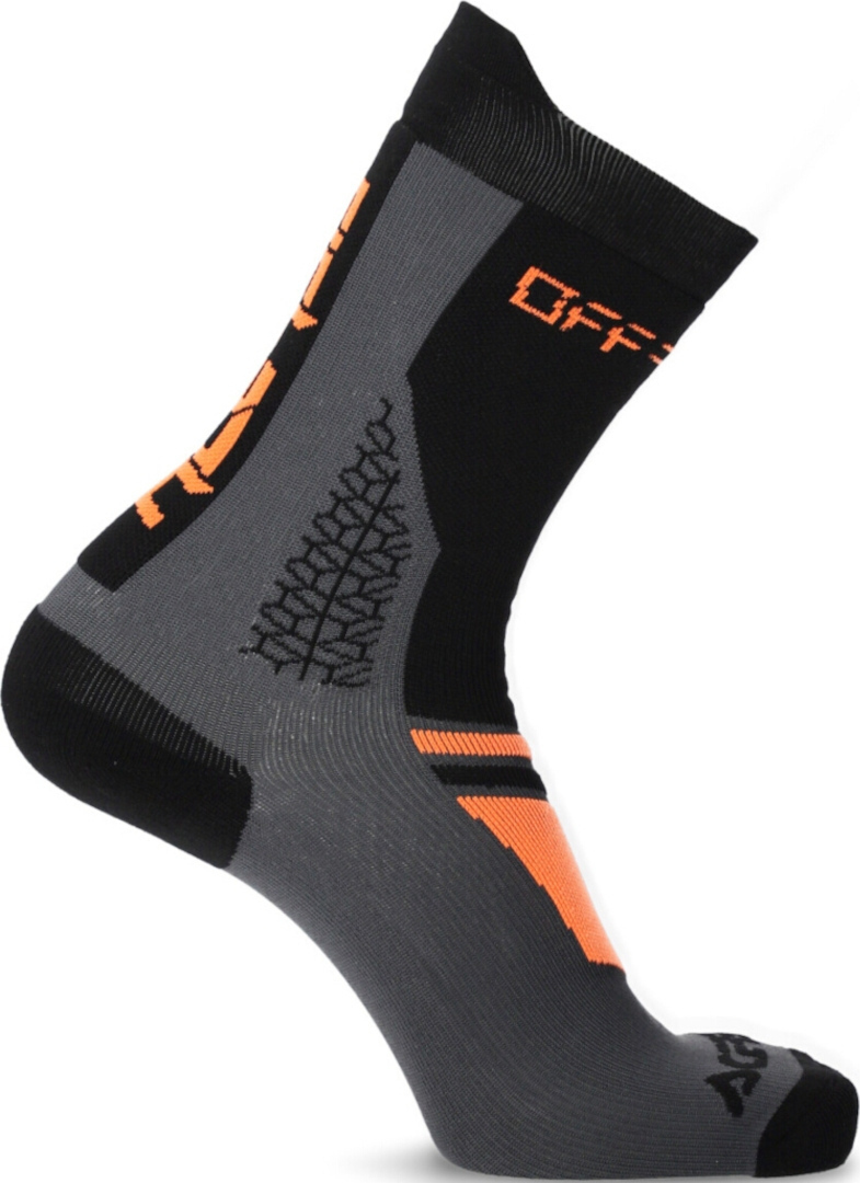 Side view of Acerbis MTB Track Cycling Socks, black-orange, Size 2XL for Men
