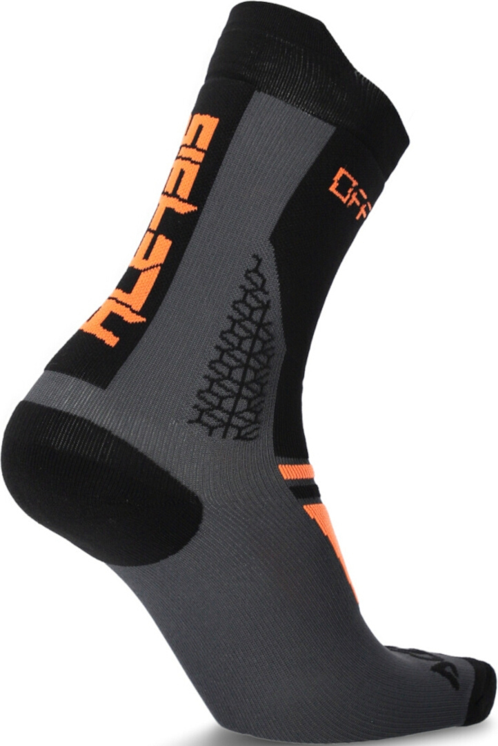 Side view of Acerbis MTB Track Cycling Socks, black-orange, Size 2XL for Men