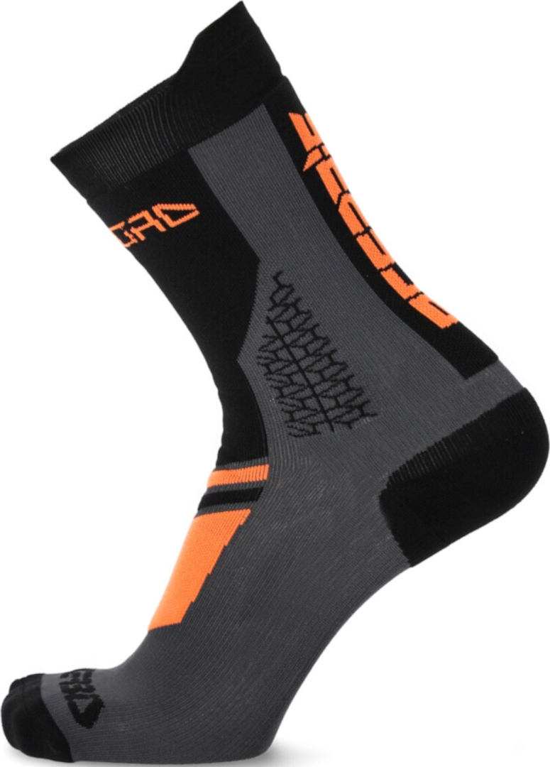 Side view of Acerbis MTB Track Cycling Socks, black-orange, Size 2XL for Men