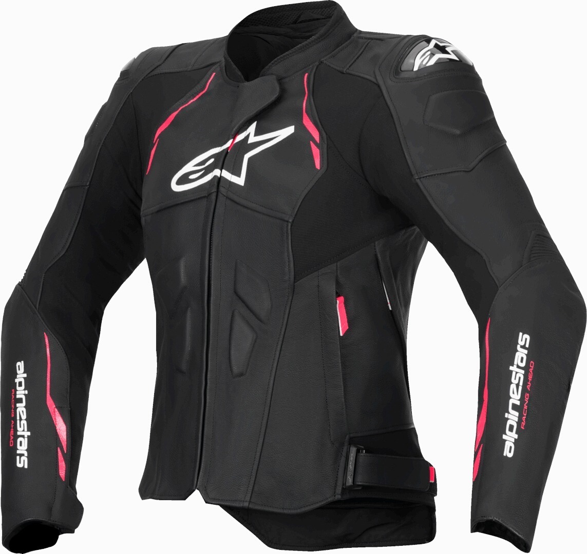 Alpinestars Stella Dusk Женская мотоциклетная кожаная куртка Черный/Розовый 38 