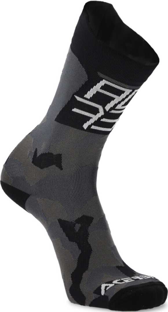 Side view of Acerbis MTB Track Logo Cycling Socks, black-grey, Size S M for Men