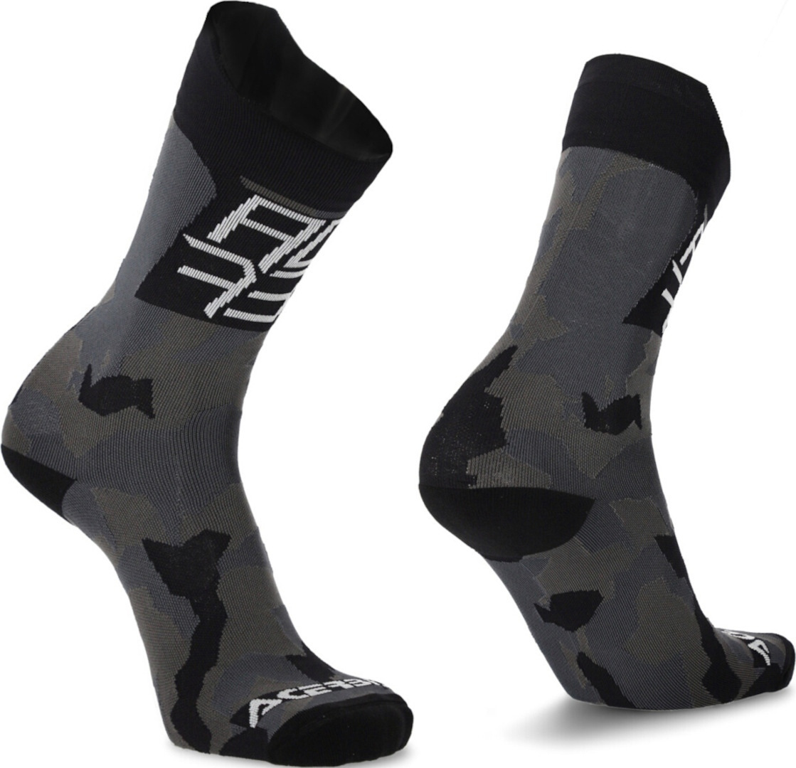 Acerbis MTB Track Logo Cycling Socks, black-grey, Size 2XL for Men-image-737878489