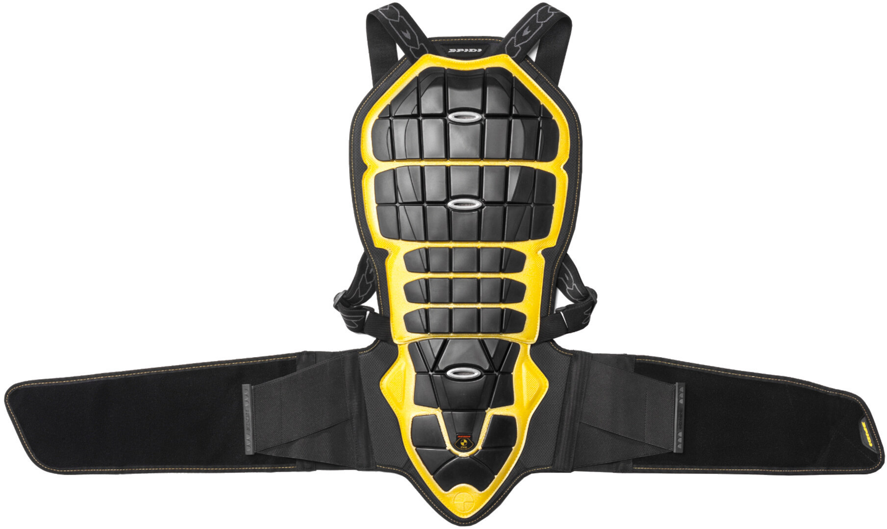 Spidi Back Warrior 180/195 Protection dorsale, noir-jaune, taille XL pour Hommes