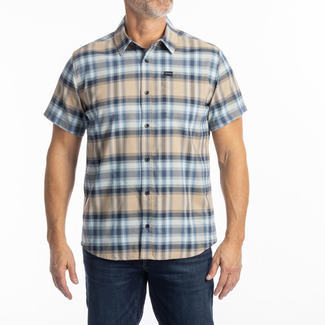 Klim Nero Stretch Shirt, blue-brown, Size 2XL for Men-image-991046453
