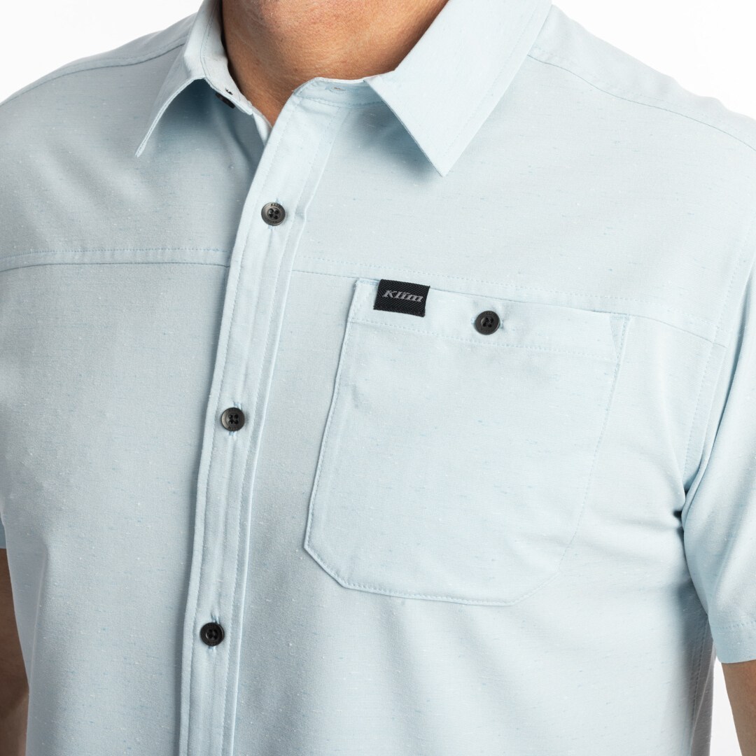 Side view of Klim Colter Bay Stretch Shirt, blue, Size L for Men
