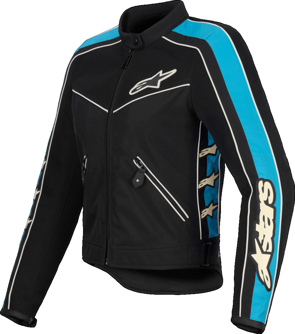 Alpinestars Women's Black Blue Stella T-Dyno Air Motorcycle Textile Jacket, Black-Blue, For Small