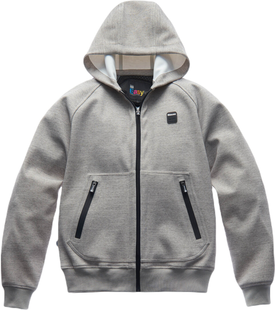 Blauer Easy Man Waterproof Motorcycle Zip Hoodie, Grey-Blue, Size M For Men