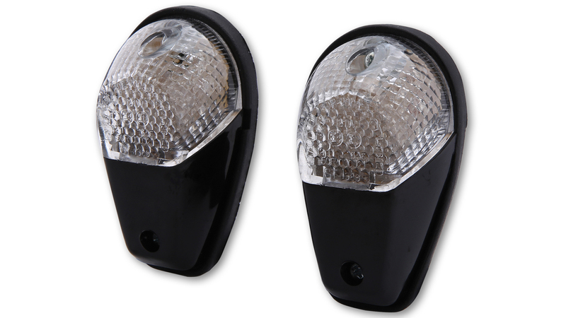 HIGHSIDER Smart Verkleidungsblinker LED-indikatorhus svart / linse klar (par), foran og bak